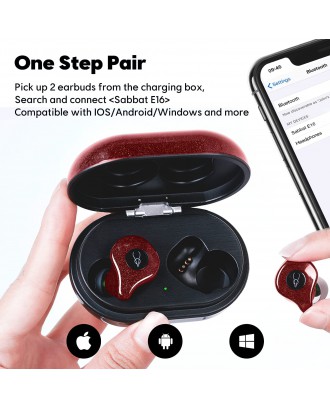 True Wireless Earbuds, Sabbat E16 Bluetooth 5.2 Headphones with Immersive HiFi Stereo Sound, APTX Deep Bass CVC8.1 Noise Cancelling Built-in Mic TWS Ear Buds Headset with Game Mode Wireless Charging True Wireless Earbuds, Sabbat E16 Bluetooth 5.2 Headphones with Immersive HiFi Stereo Sound, APTX Deep Bass CVC8.1 Noise Cancelling Built-in Mic TWS Ear Buds Headset with Game Mode Wireless Charging